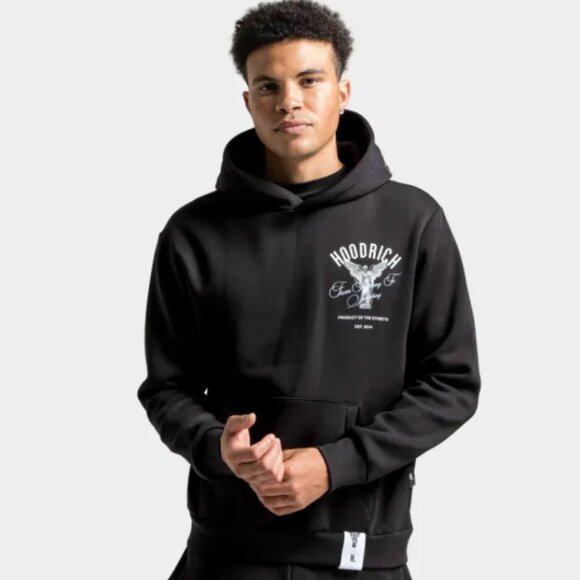 Hoodrich Men's Black OG Vital Graphic Hoodie Sweatshirt Angel Wings White Medium - Picture 2 of 11